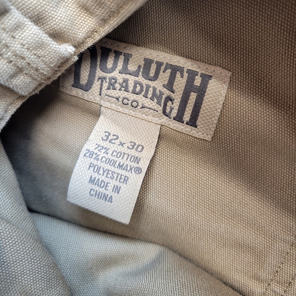 Duluth Trading Co Fire Hose Pants Mens 32x30 Tan Straight Coolmax Canvas Utility - Picture 5 of 11